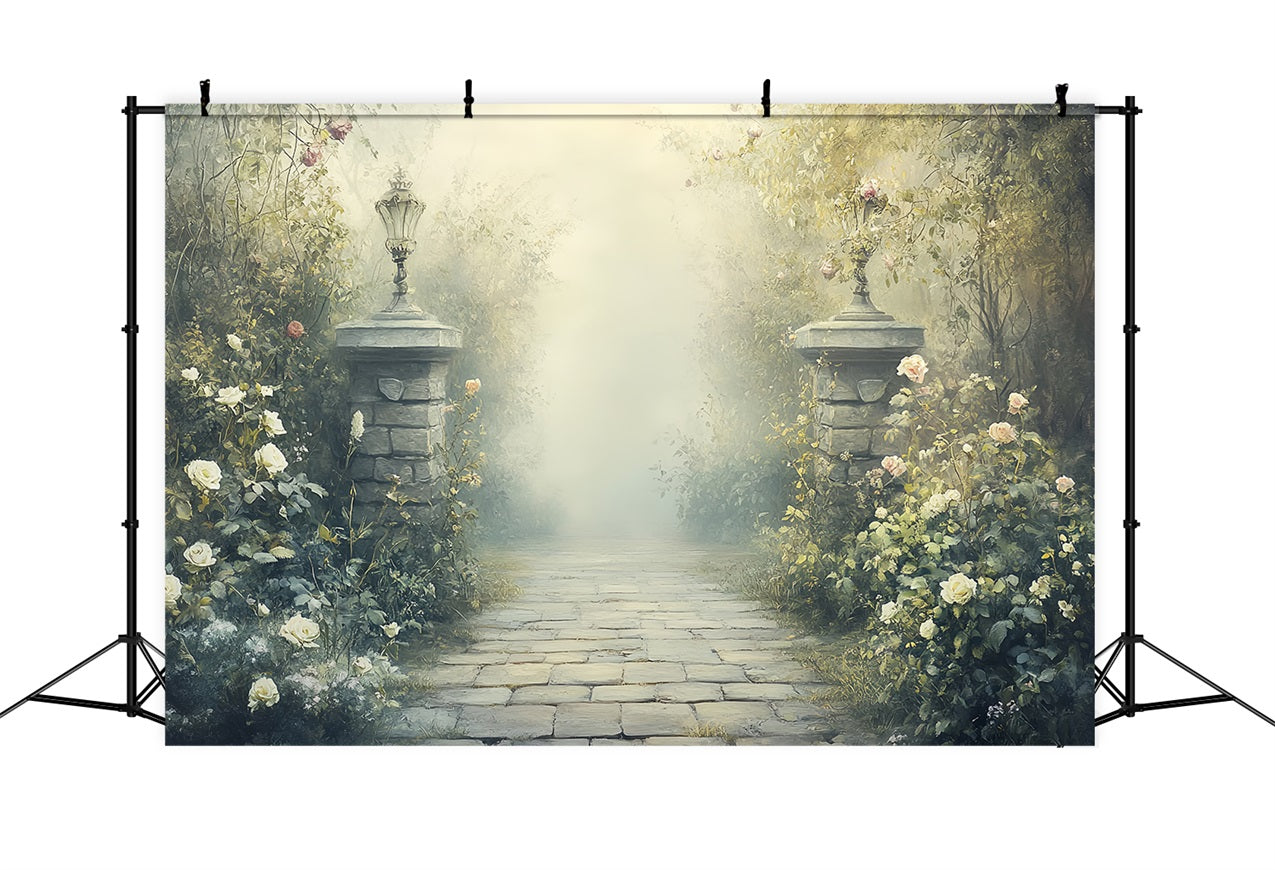 Vintage Backdrops für Fotografie Säulen Garten Weg Hintergrund CSH4-310