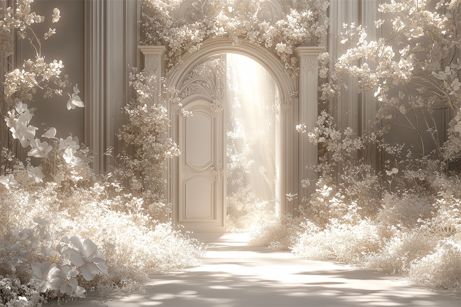Schloss Innenraum Backdrop Weiß Floral Fantasy Archway Backdrop CSH4-358
