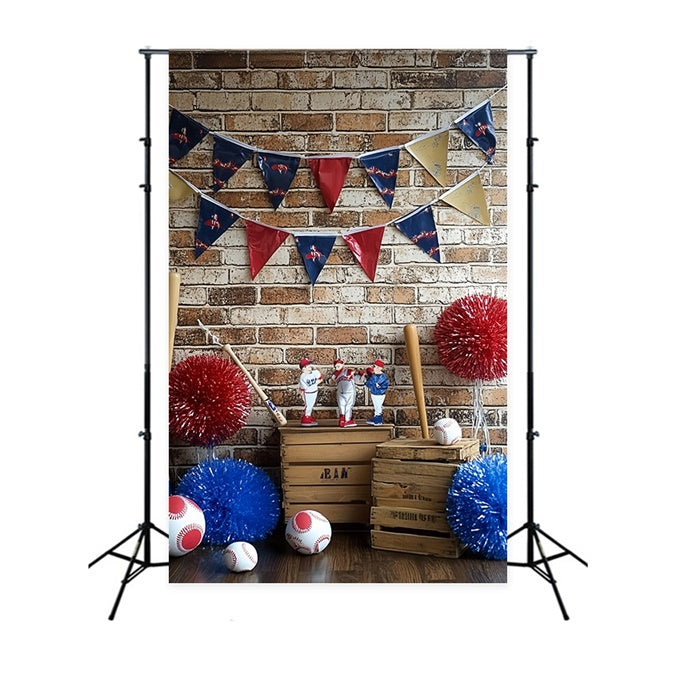 Baseball Hintergrund Backdrop Ziegelwand Baseball Dekor Hintergrund CSH4-368