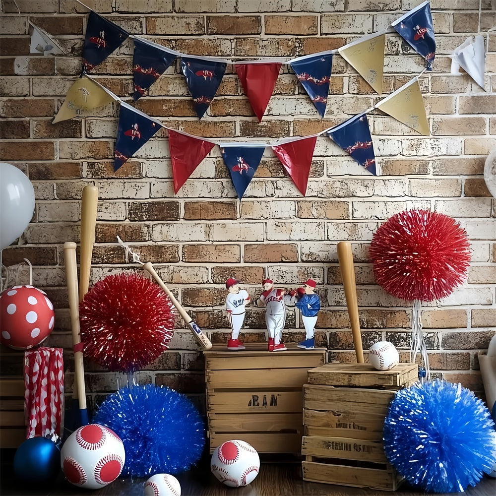 Baseball Hintergrund Backdrop Ziegelwand Baseball Dekor Hintergrund CSH4-368