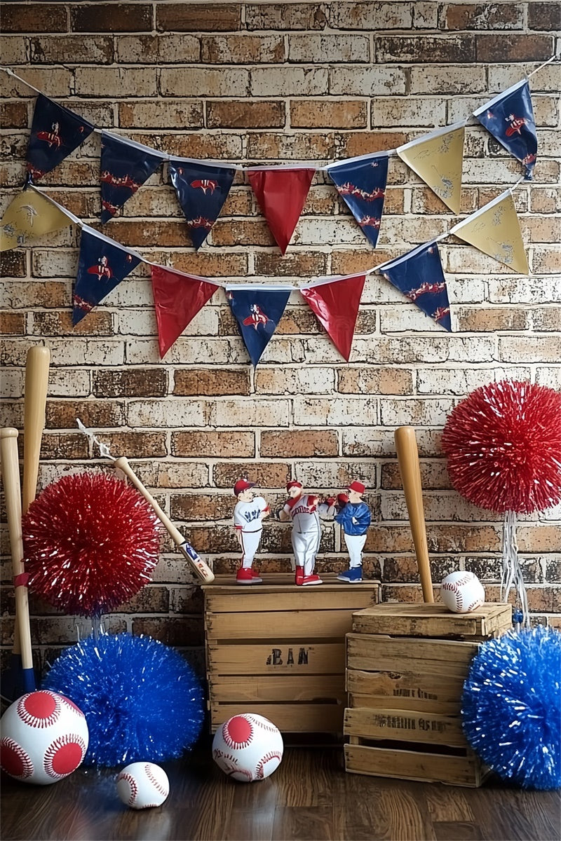 Baseball Hintergrund Backdrop Ziegelwand Baseball Dekor Hintergrund CSH4-368
