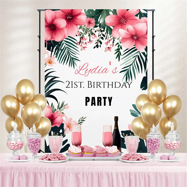 Benutzerdefinierte Happy Geburtstag Backdrop Süß Cherry Heart Rosa Backdrop CSH4-38