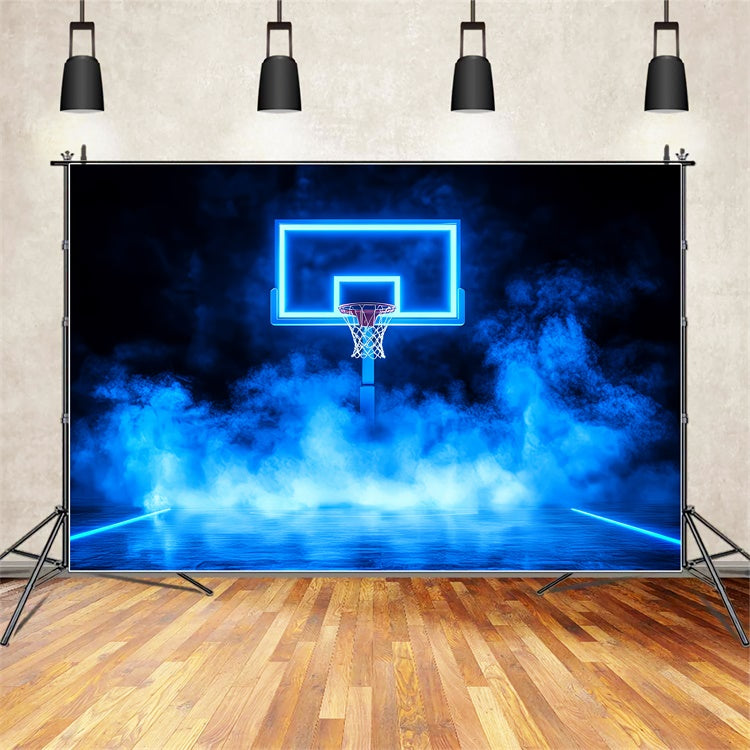 Basketballplatz Hintergrund Neon Basketballkorb Hintergrund CSH4-382