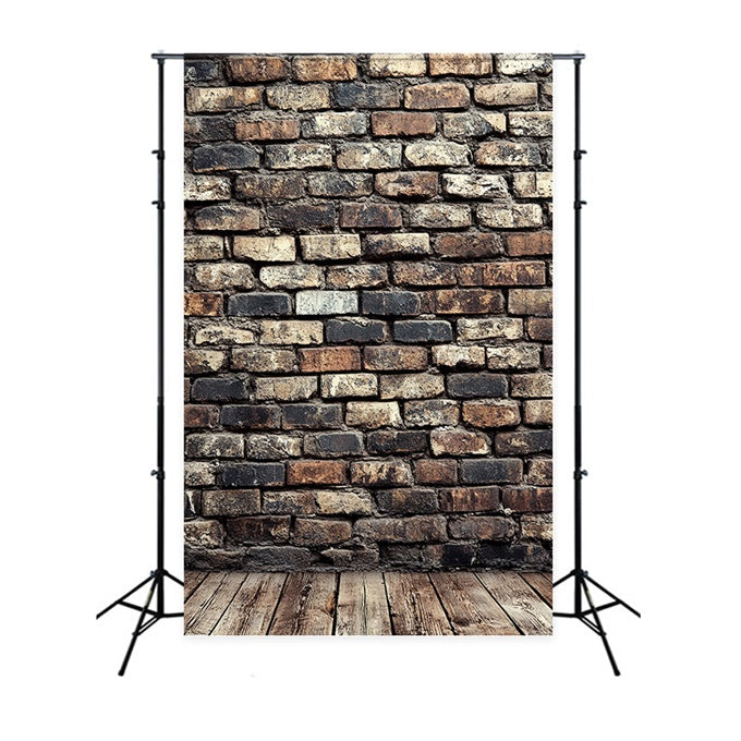 Retro Backdrop Rustikale Backsteinmauer Holz Vintage Backdrop CSH4-391