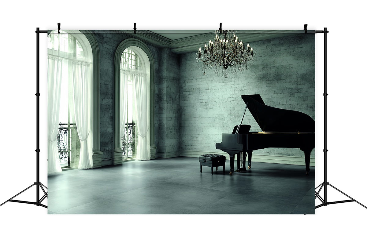 Vintage Fotografie Backdrops Klavier Elegantes Zimmer Backdrop CSH4-412