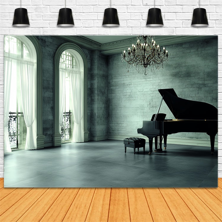 Vintage Fotografie Backdrops Klavier Elegantes Zimmer Backdrop CSH4-412