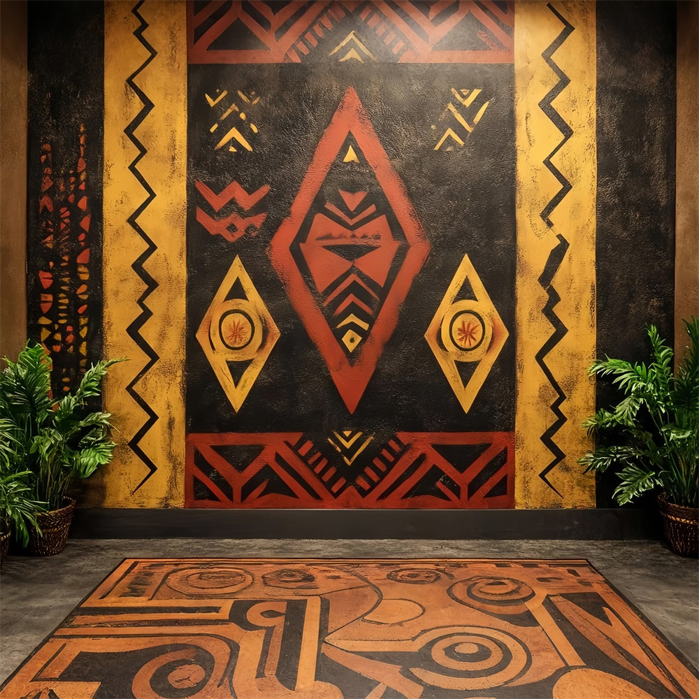 Vintage Wall Backdrop Afrikanische Geometrische Muster Hintergrund CSH4-420