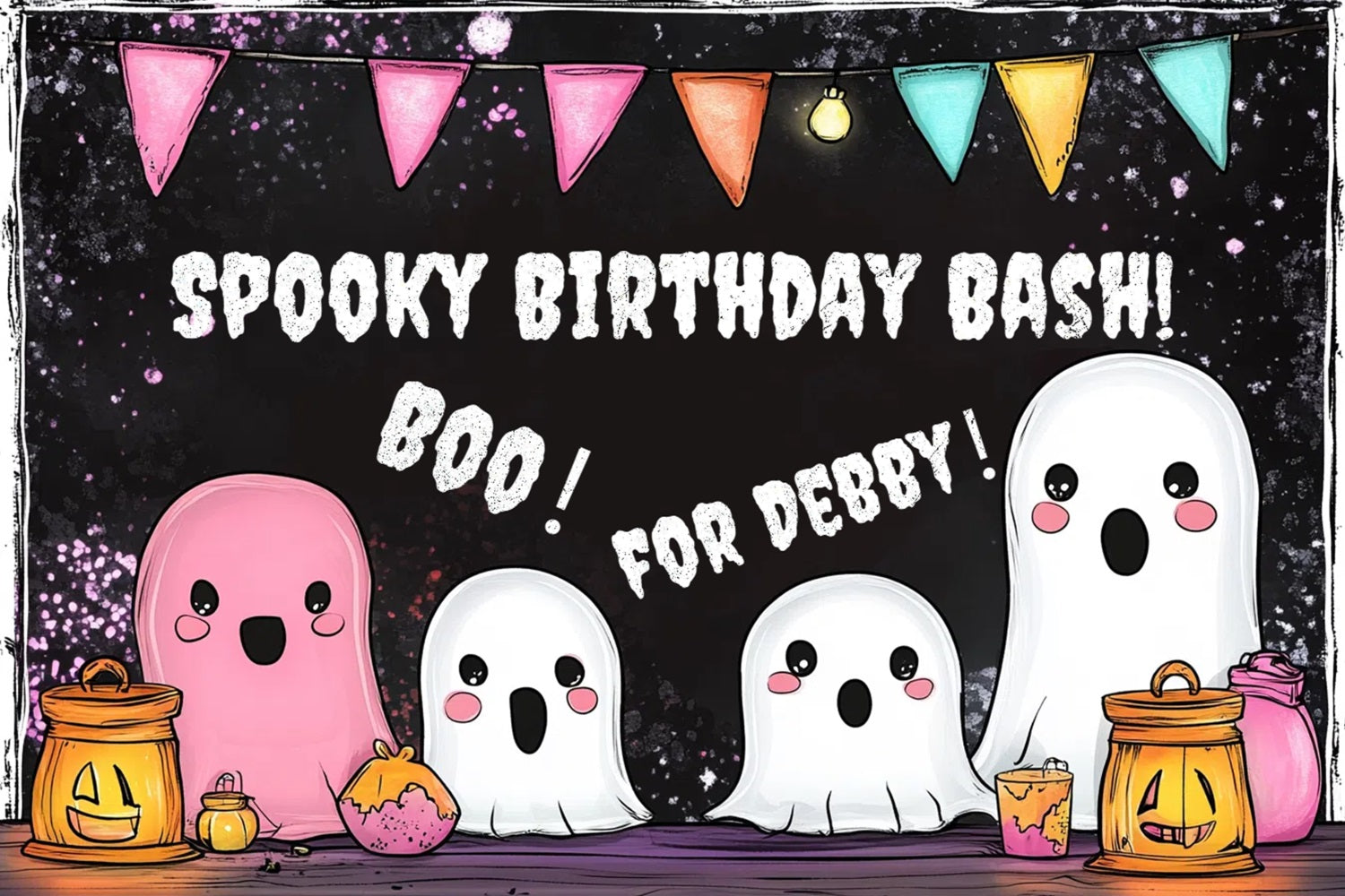 Geburtstag Party Backdrop Kürbis Geist Personalisierte Backdrop CSH4-59