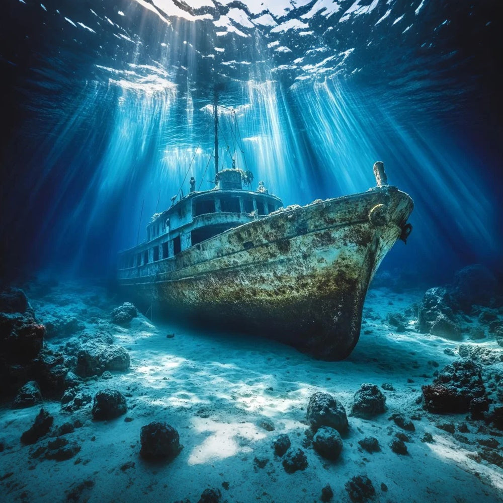 Unterwasser-Hintergrundbild Mystic Wreck Ozean Sommer-Hintergrundbild CSH5-112