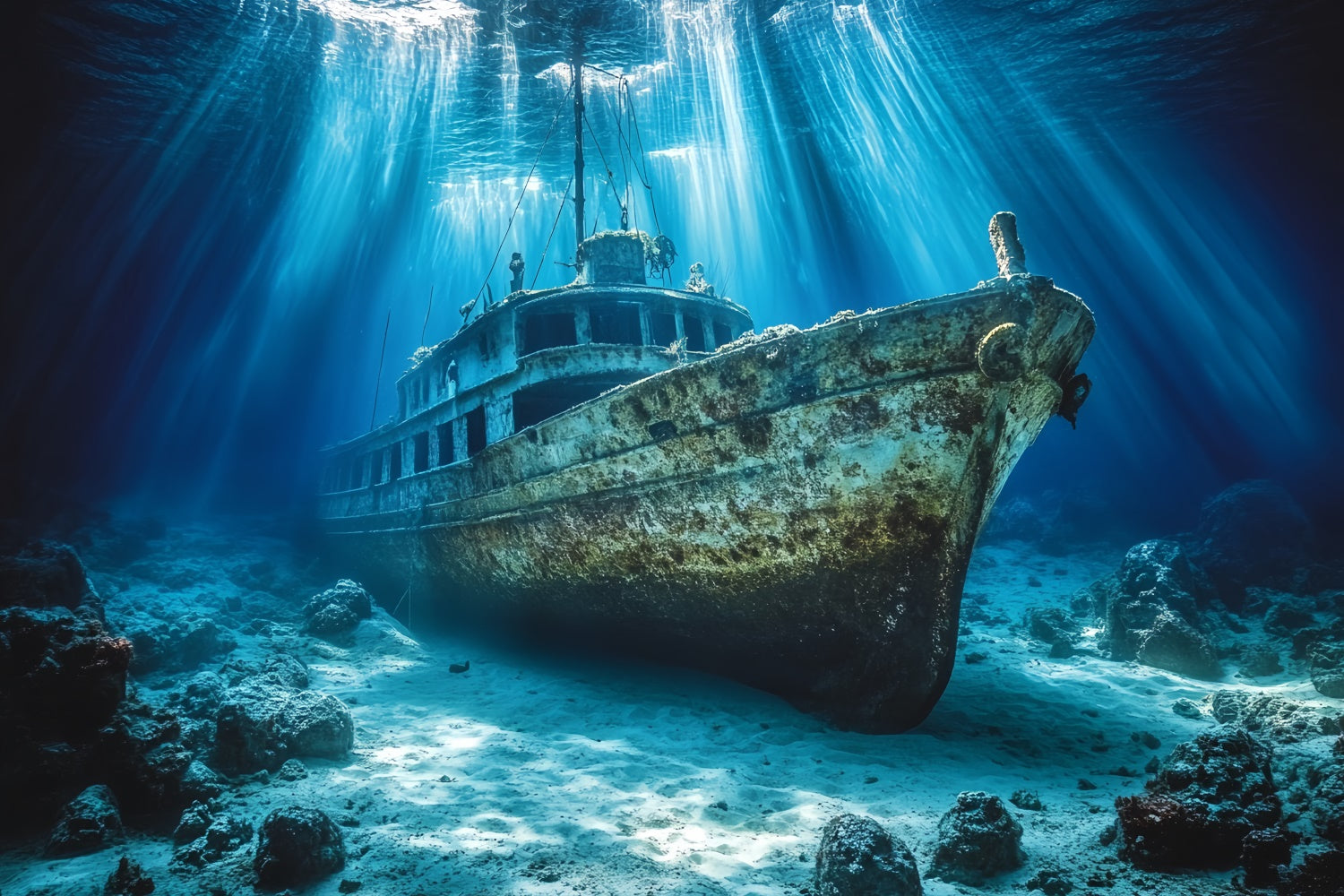 Unterwasser-Hintergrundbild Mystic Wreck Ozean Sommer-Hintergrundbild CSH5-112