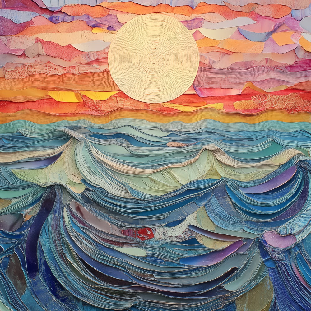 Sommer-Fotokulisse Sonnenuntergang Regenbogen Wellen Farbe Hintergrund CSH5-117