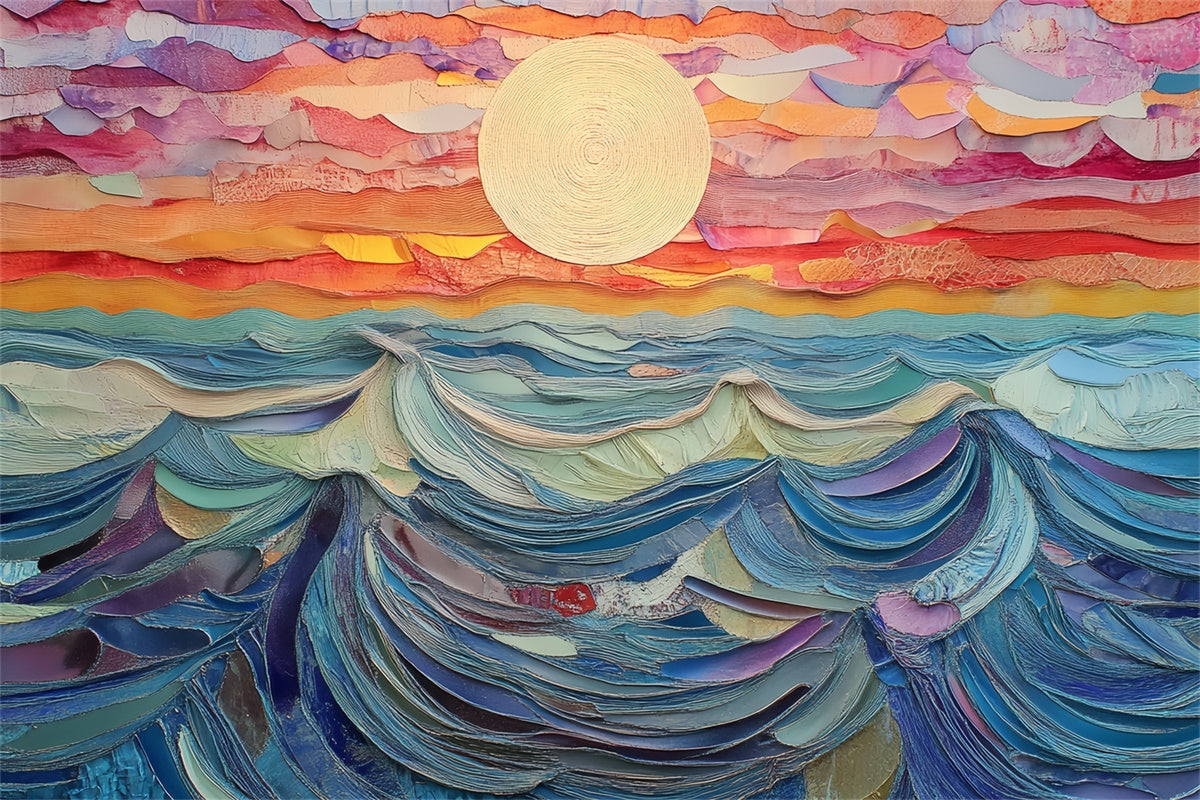 Sommer-Fotokulisse Sonnenuntergang Regenbogen Wellen Farbe Hintergrund CSH5-117