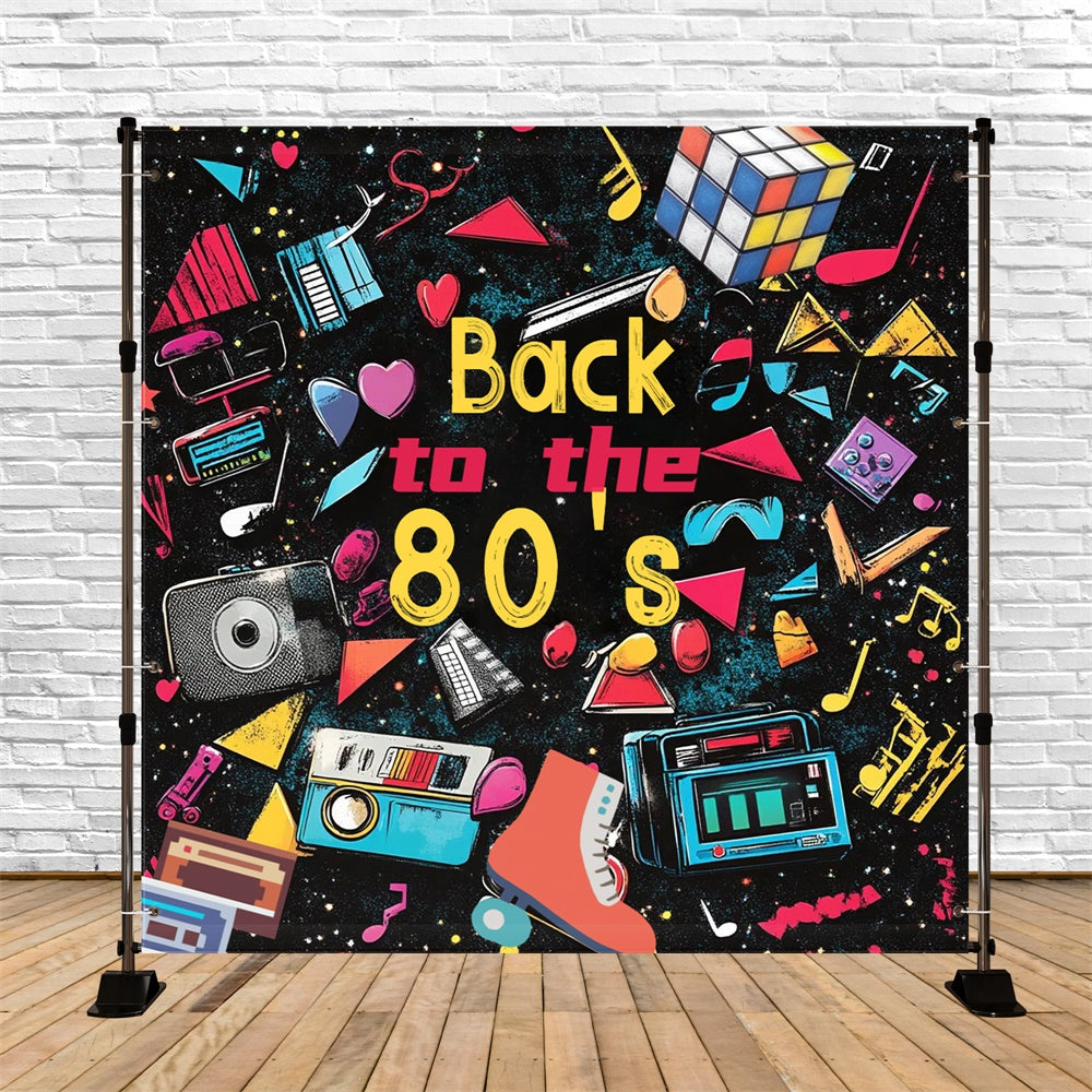80er Jahre Fotokulisse Vibrierende Throwback-Elemente Kulisse CSH5-12