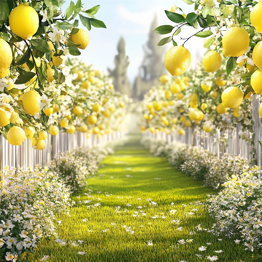 Zitrone Backdrop Sunny Lemon Path Sommer Backdrop CSH5-125