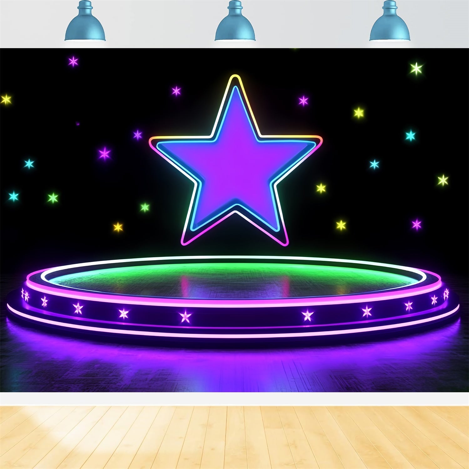 Bühnenhintergrund Lebendiges Neon Sternenhintergrund CSH5-163