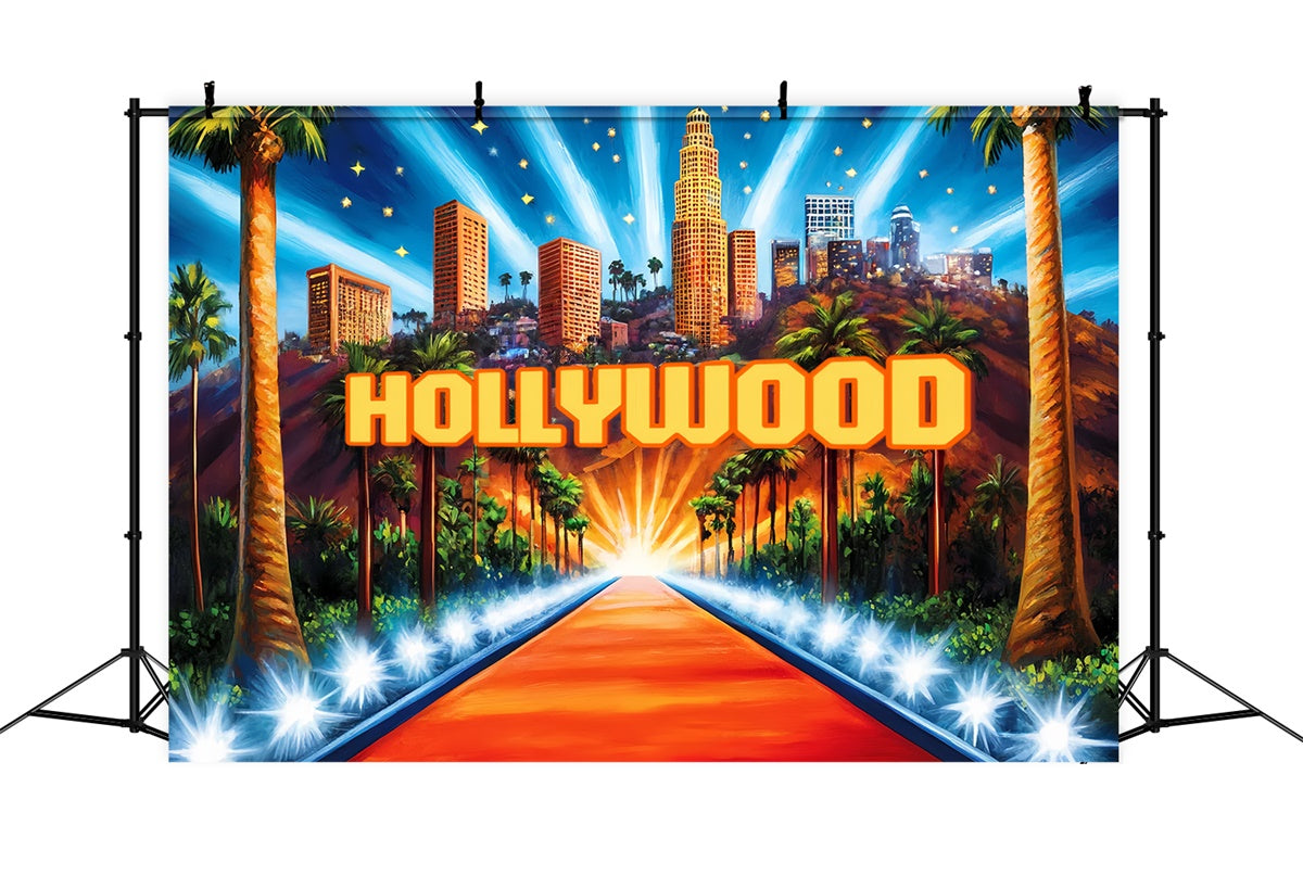 Hollywood-Fotohintergrund Stadtlichter Roter Teppich Hintergrund CSH5-164