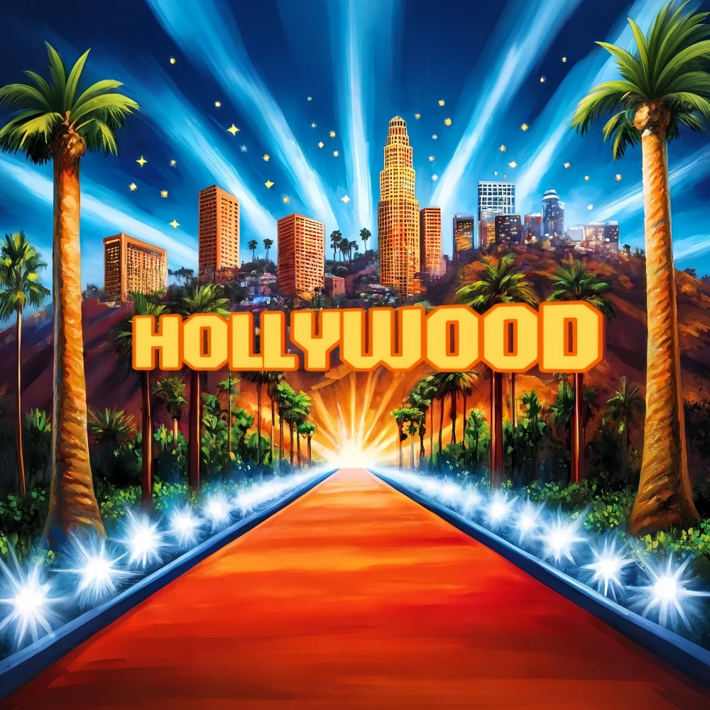 Hollywood-Fotohintergrund Stadtlichter Roter Teppich Hintergrund CSH5-164