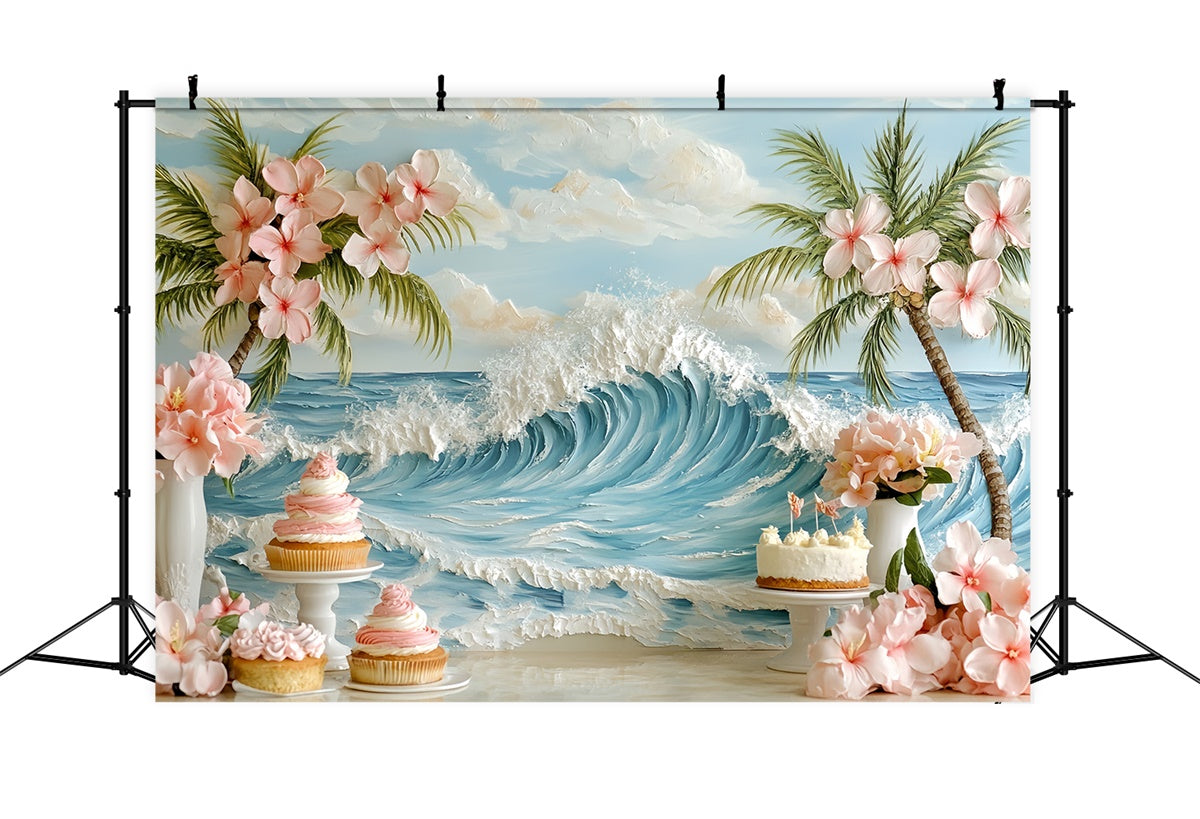 Neugeborenen-Fotoshooting-Hintergrund Palm Blossom Party-Hintergrund CSH5-259