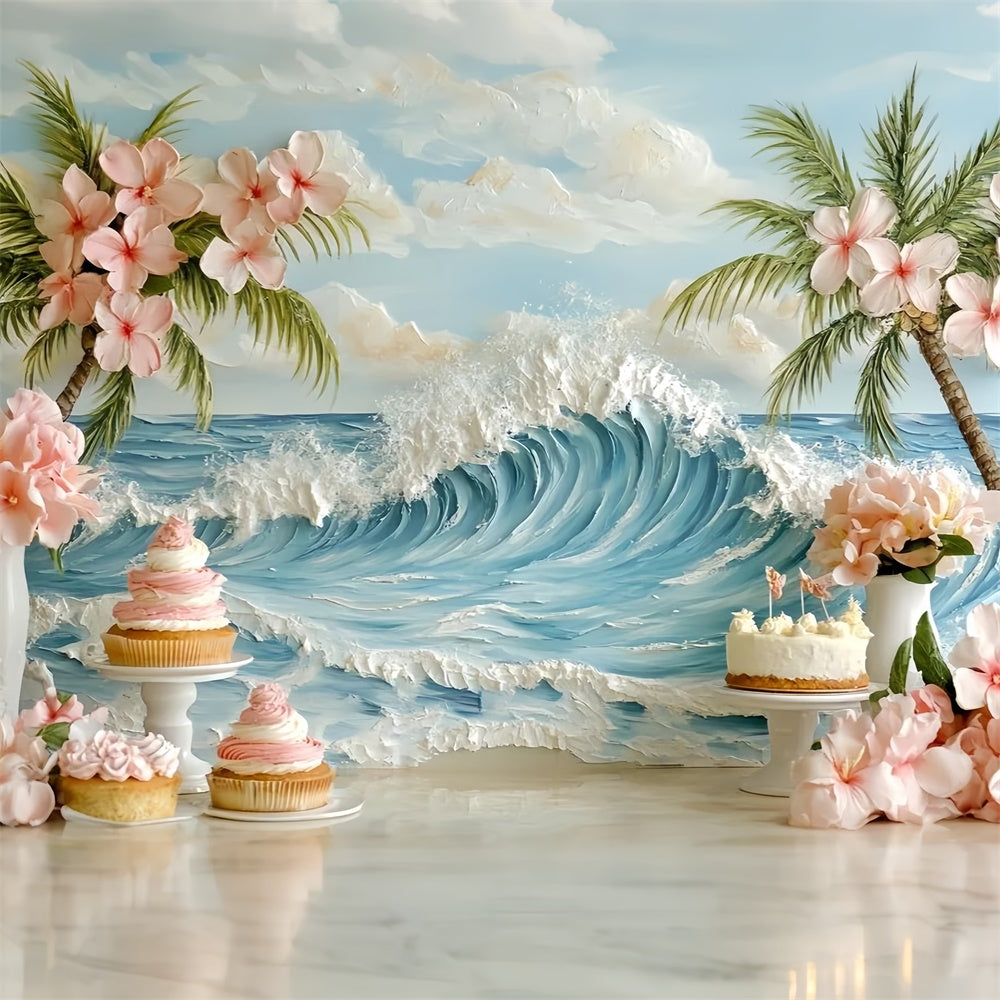 Neugeborenen-Fotoshooting-Hintergrund Palm Blossom Party-Hintergrund CSH5-259