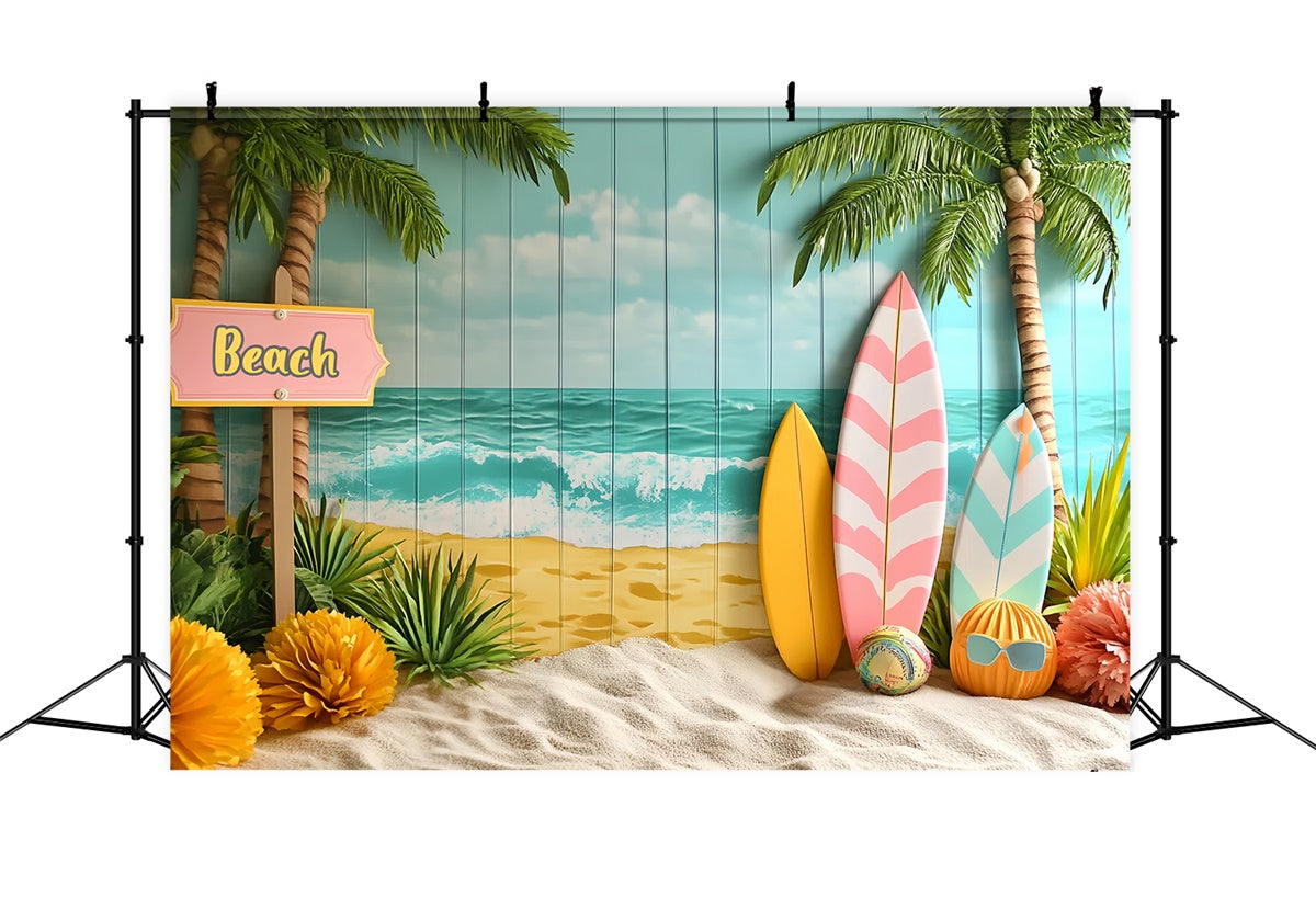 Fotohintergrund für Kinder Sunny Sands Boards Backdrop CSH5-266