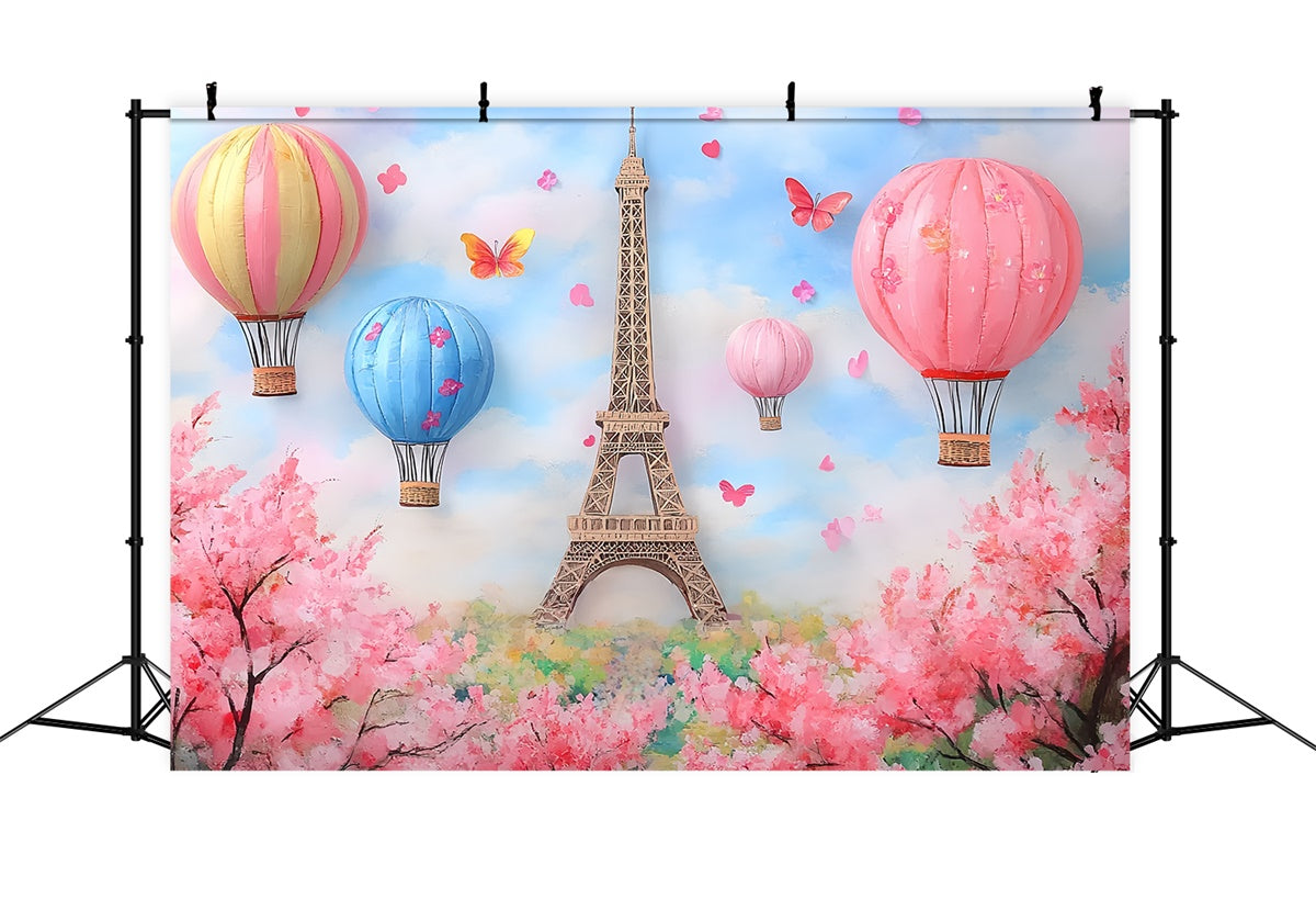 Neugeborenen-Fotoshooting Backdrop Ballonfahrt Paris Backdrop CSH5-268