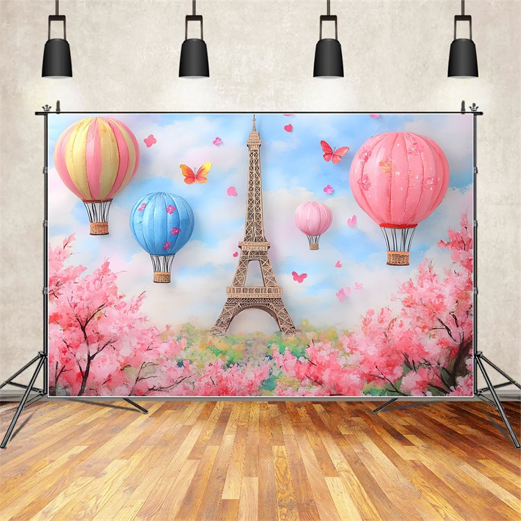 Neugeborenen-Fotoshooting Backdrop Ballonfahrt Paris Backdrop CSH5-268