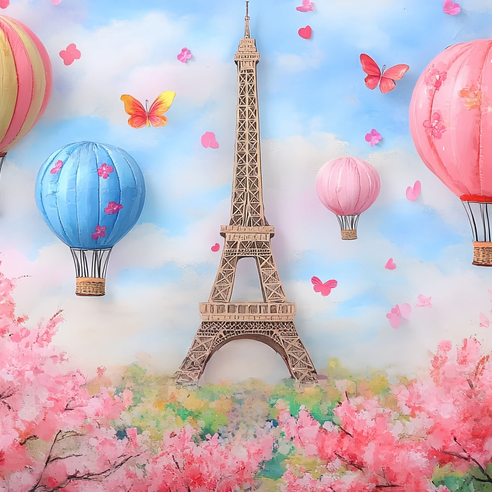 Neugeborenen-Fotoshooting Backdrop Ballonfahrt Paris Backdrop CSH5-268