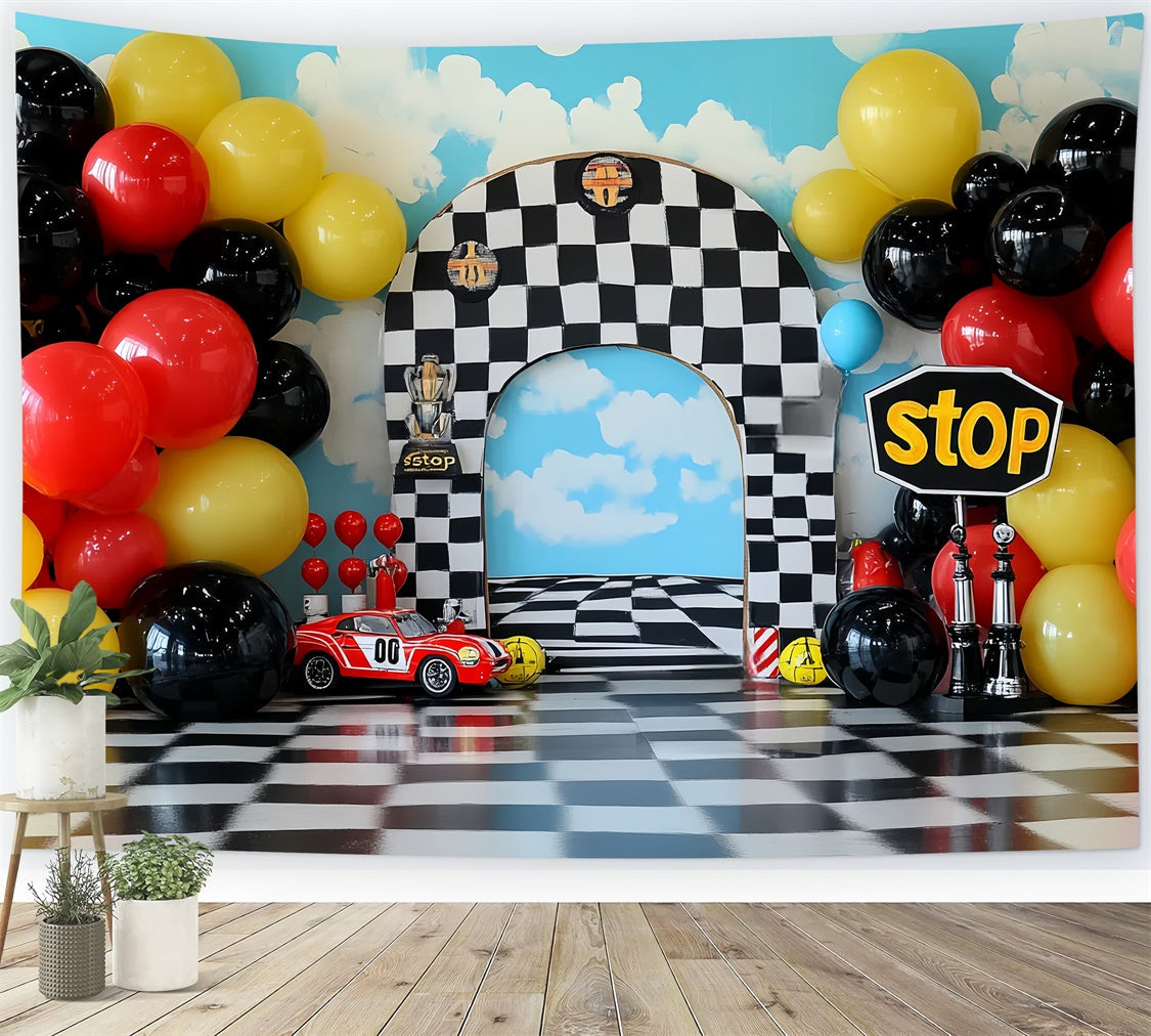 Kinder-Fotohintergrund Speedway Balloon Bash Hintergrund CSH5-271