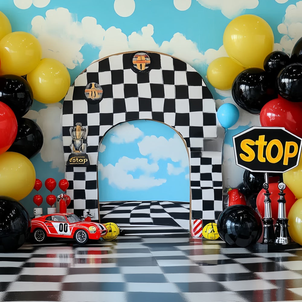 Kinder-Fotohintergrund Speedway Balloon Bash Hintergrund CSH5-271