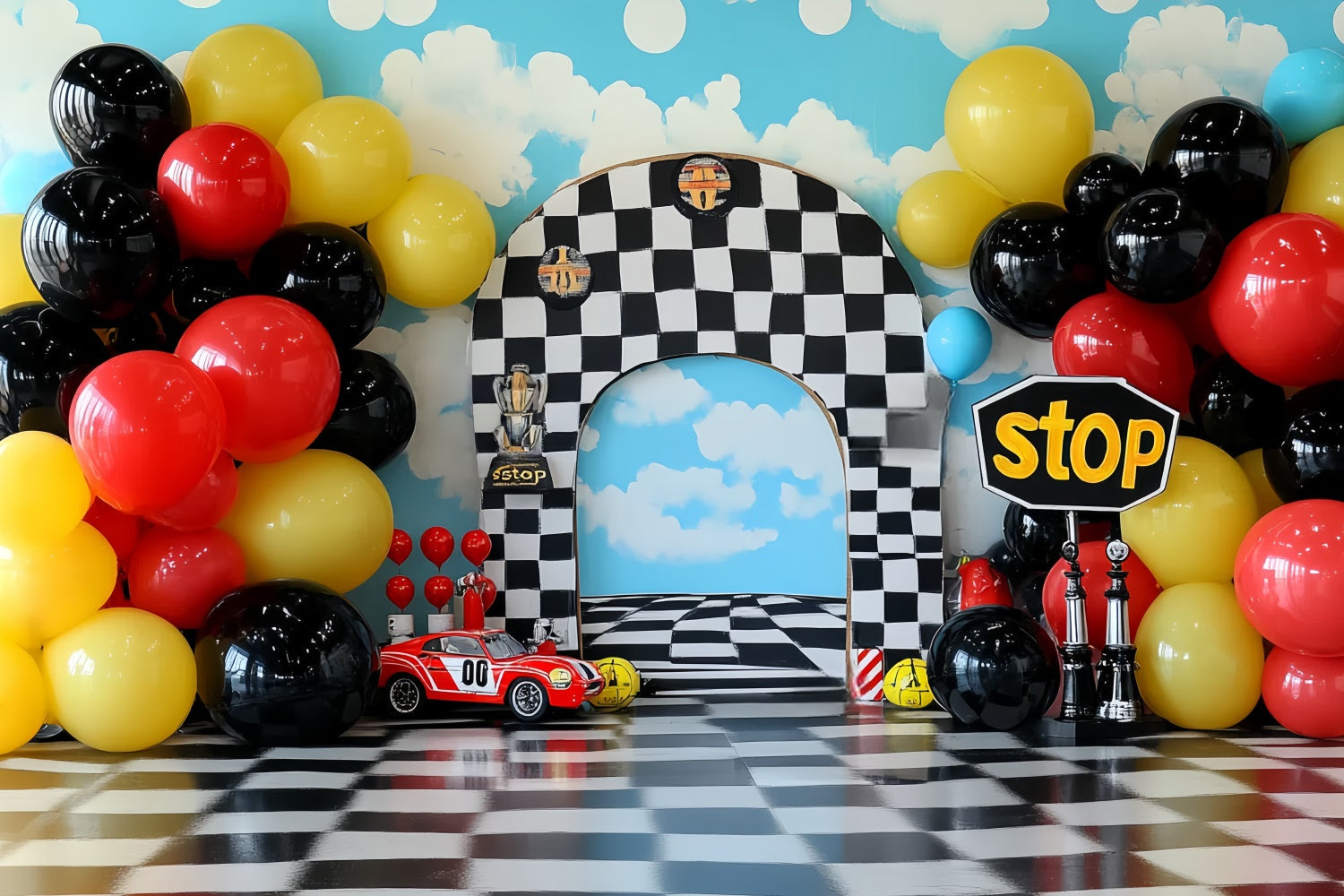 Kinder-Fotohintergrund Speedway Balloon Bash Hintergrund CSH5-271