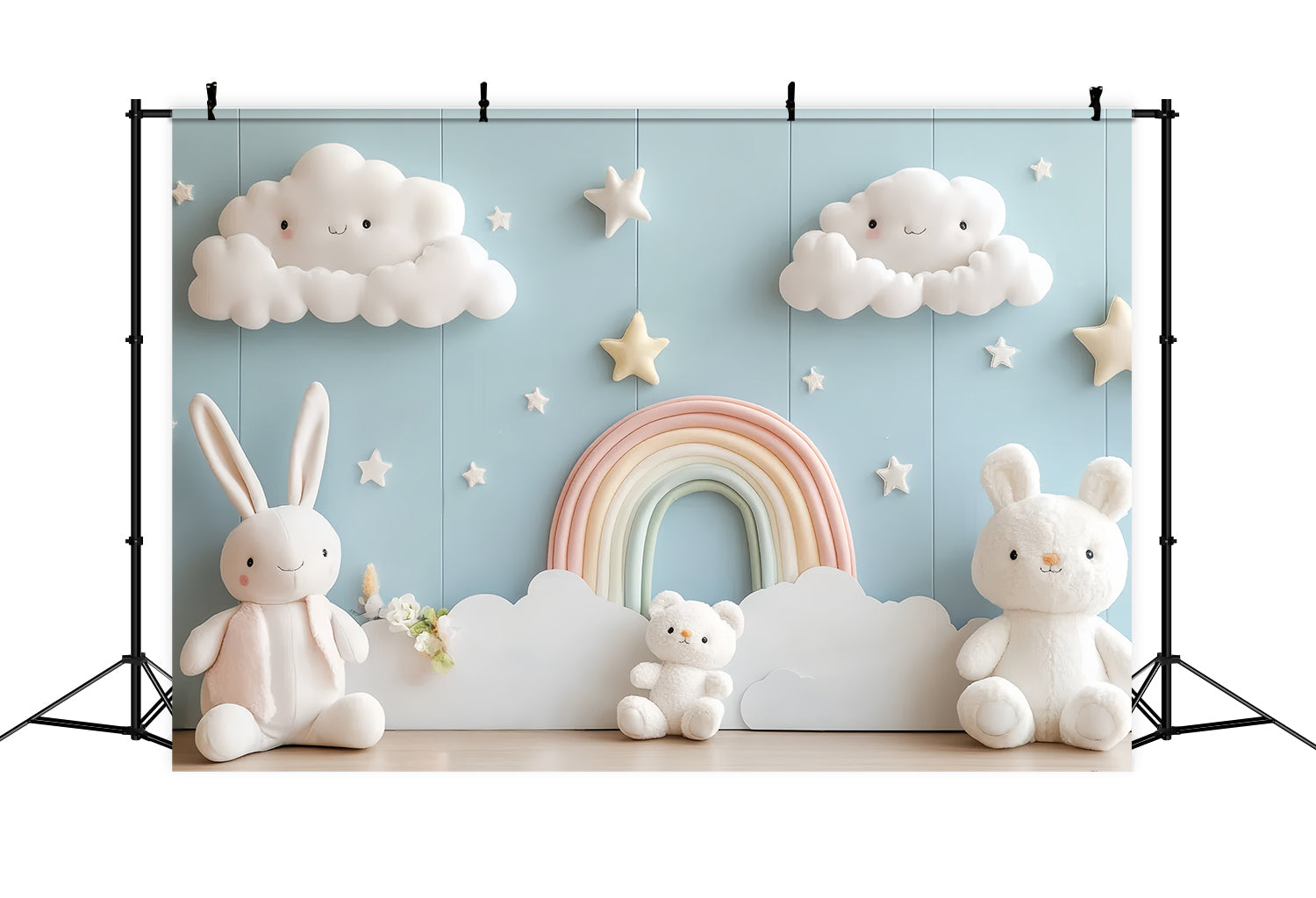 Neugeborenen-Fotografie-Hintergrund Bunny Regenbogen-Wolken-Hintergrund CSH5-278