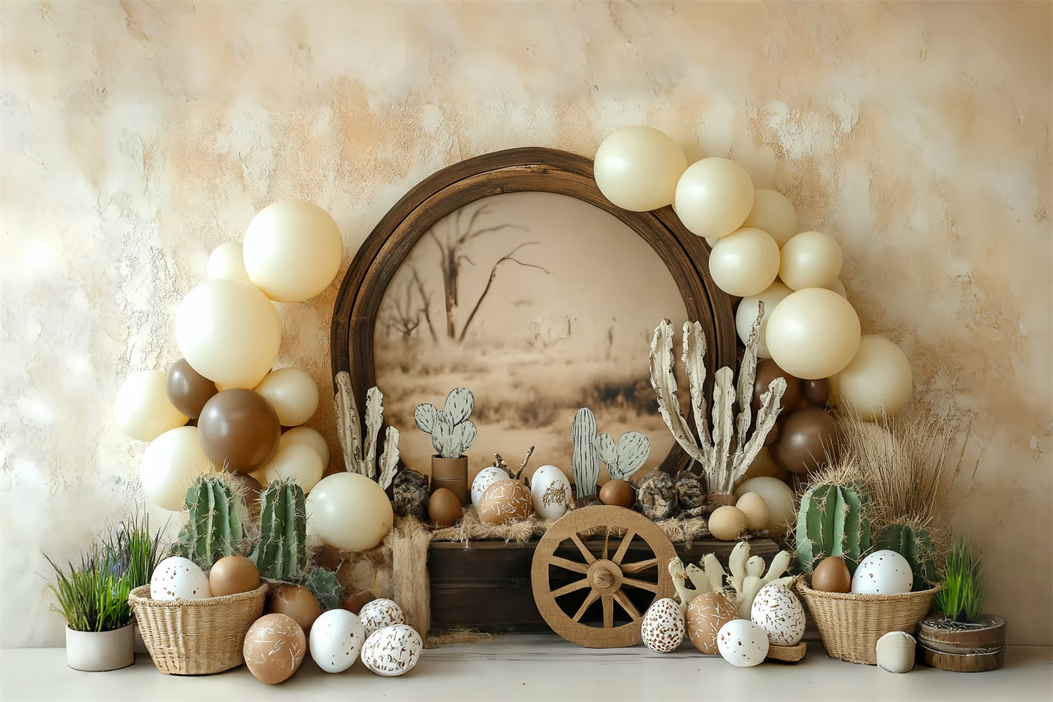 Fotografie Backdrops für Kinder Boho Land Kaktus Hintergrund CSH5-280