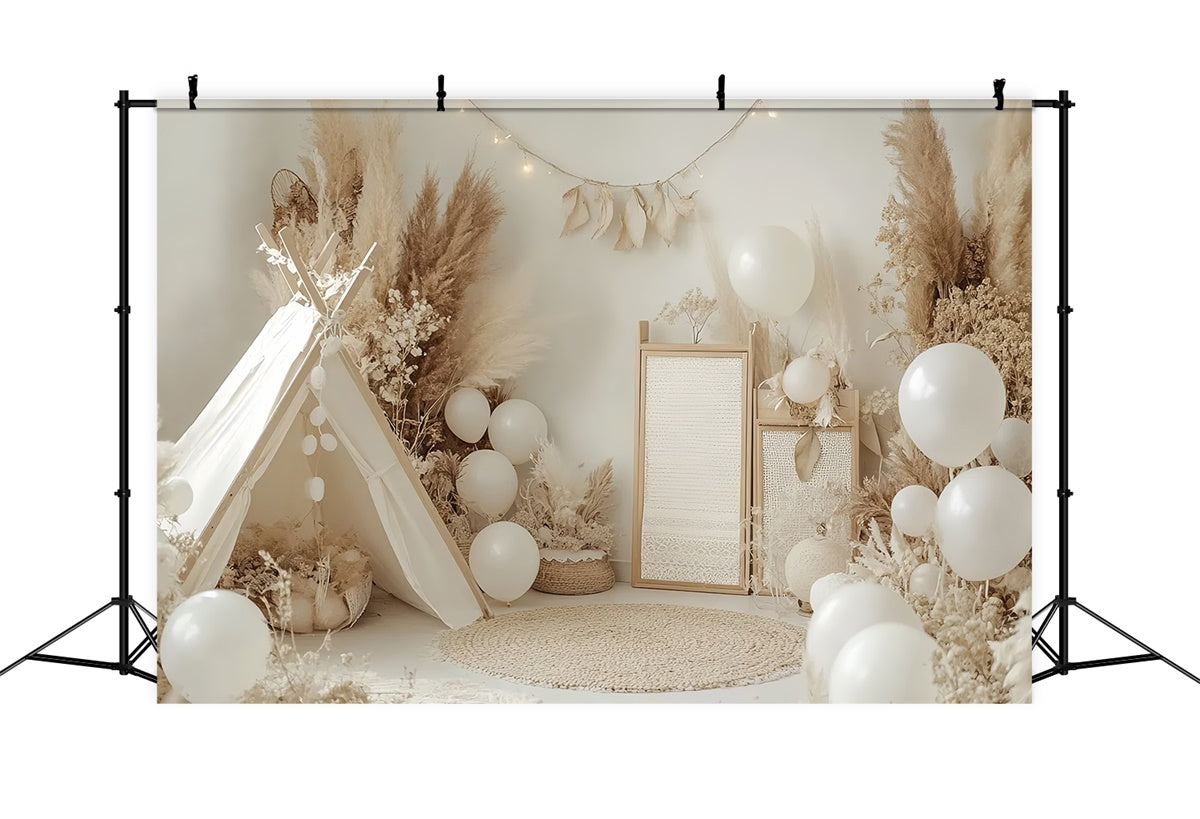 Fotografie Backdrops Für Kinder Boho Cremig Zelt Backdrop CSH5-282