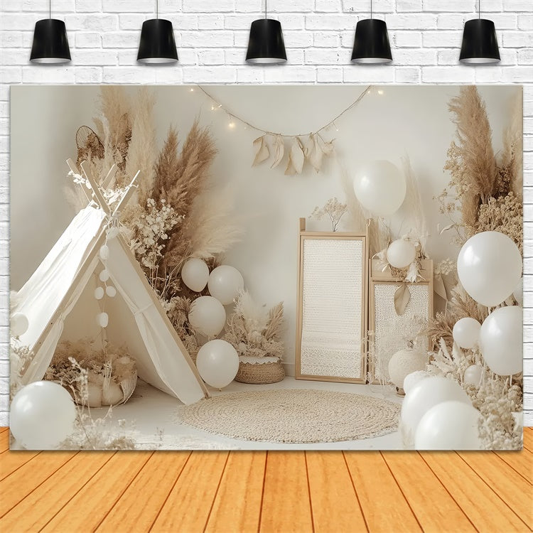Fotografie Backdrops Für Kinder Boho Cremig Zelt Backdrop CSH5-282