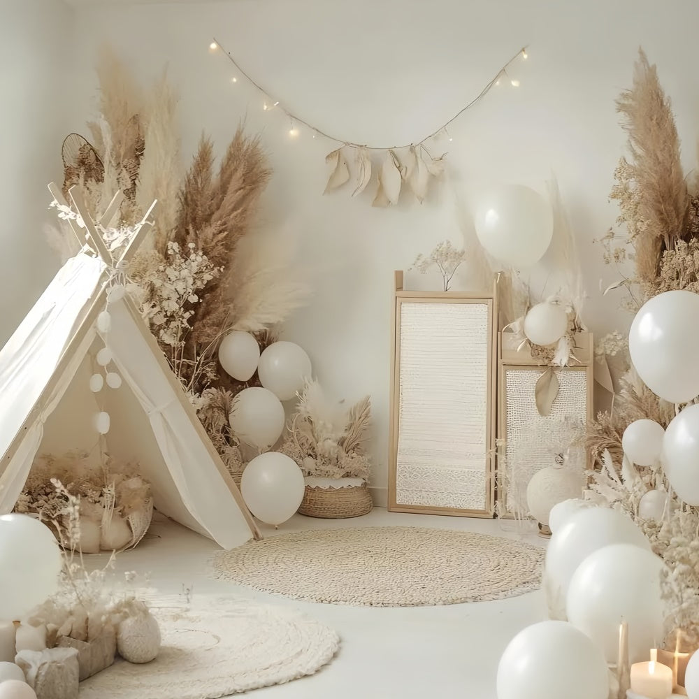 Fotografie Backdrops Für Kinder Boho Cremig Zelt Backdrop CSH5-282