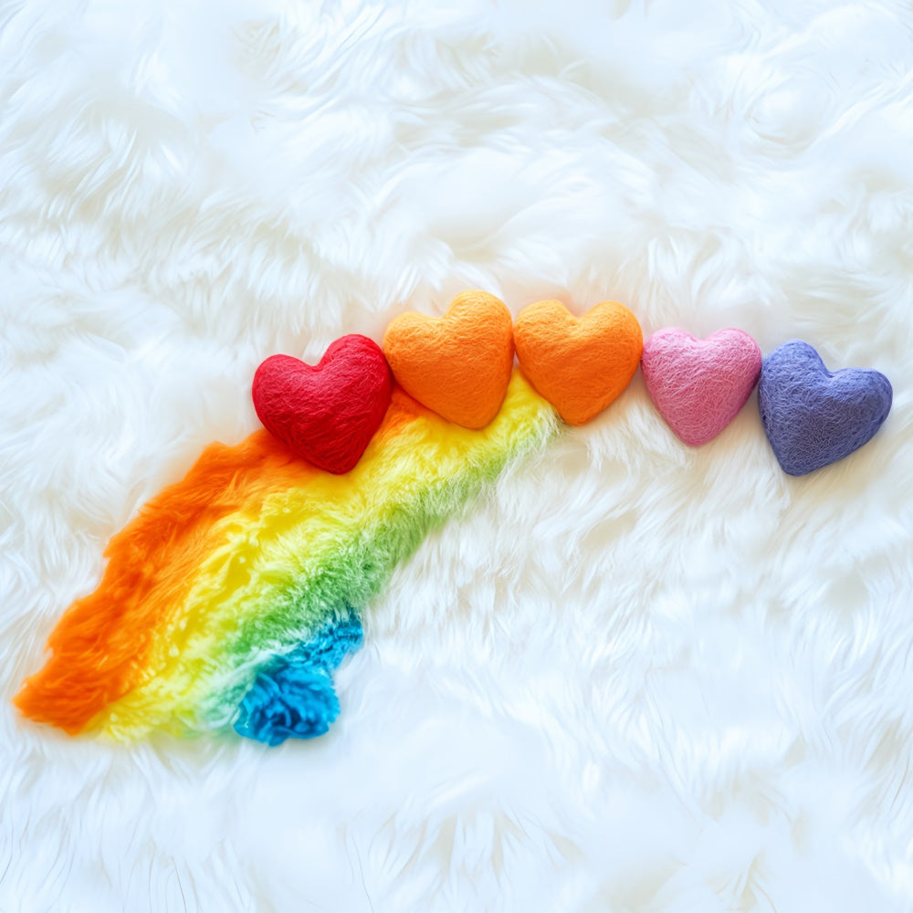 Neugeborene Fotografie Hintergrund Regenbogen Herz flauschig Hintergrund CSH5-283
