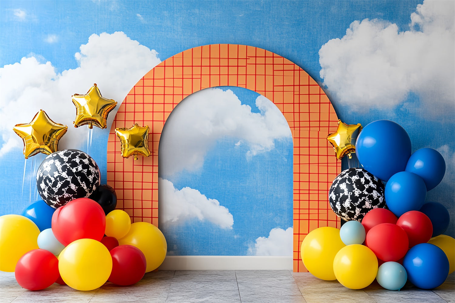 Kinder-Fotohintergrund Blauer Himmel Ballon Traumhintergrund CSH5-284