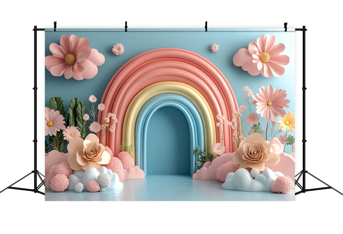 Neugeborene Backdrops Zarter Bogen Floral Pastell Hintergrund CSH5-285