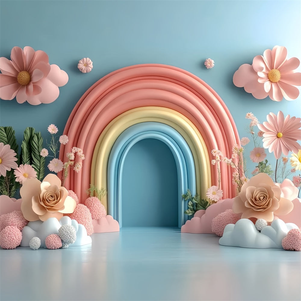 Neugeborene Backdrops Zarter Bogen Floral Pastell Hintergrund CSH5-285