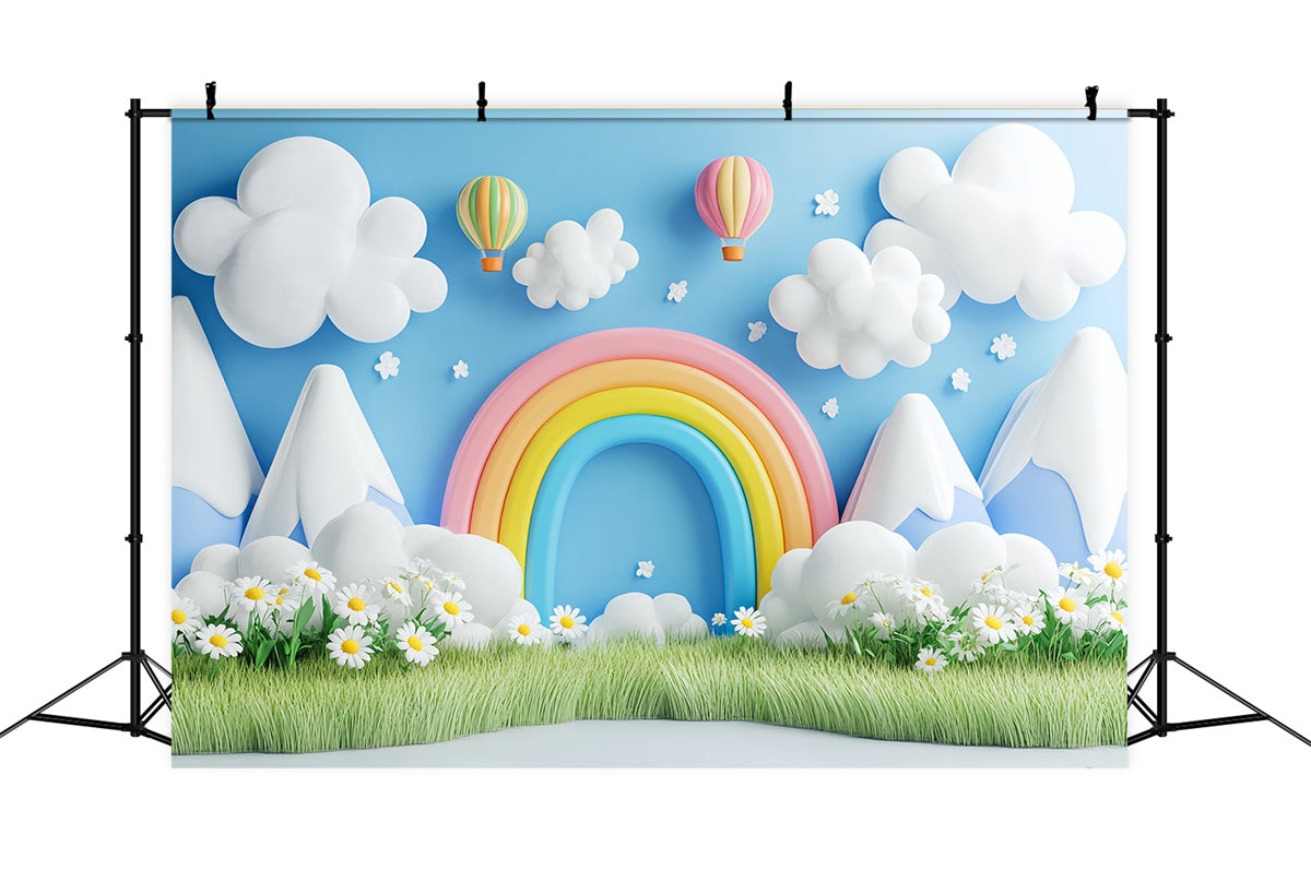 Neugeborenen-Fotohintergrund Ballonwiese Wolkenhintergrund CSH5-286