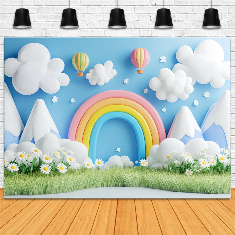 Neugeborenen-Fotohintergrund Ballonwiese Wolkenhintergrund CSH5-286