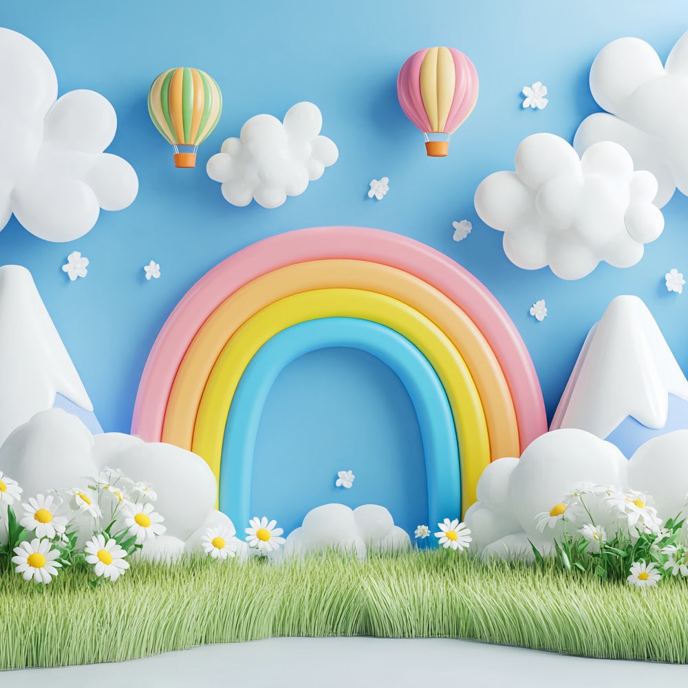Neugeborenen-Fotohintergrund Ballonwiese Wolkenhintergrund CSH5-286
