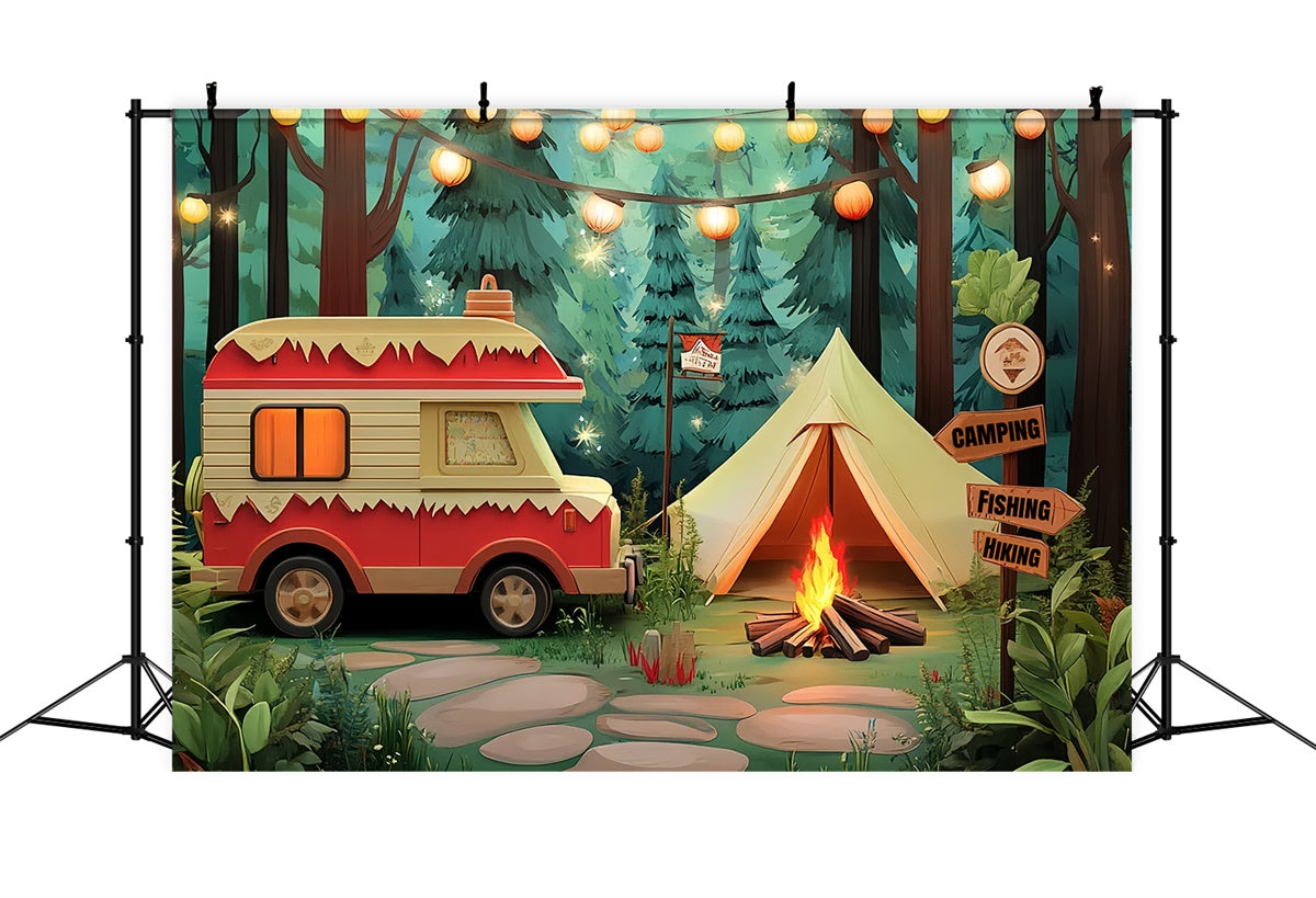 Kinder Backdrops Wald Laterne Gemütliches Zelt Backdrop CSH5-288