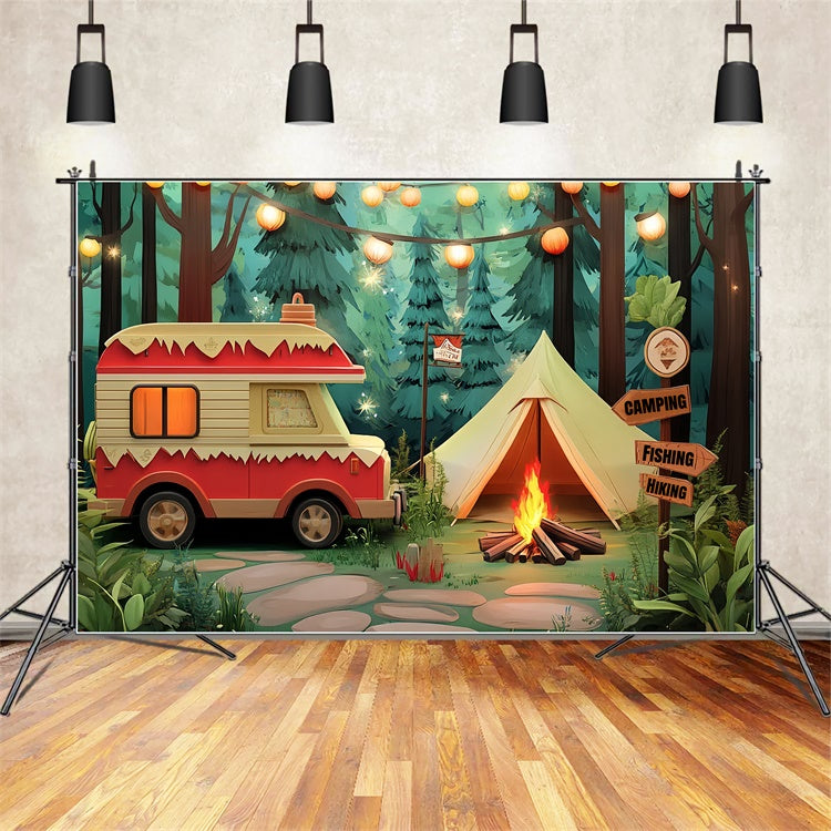 Kinder Backdrops Wald Laterne Gemütliches Zelt Backdrop CSH5-288