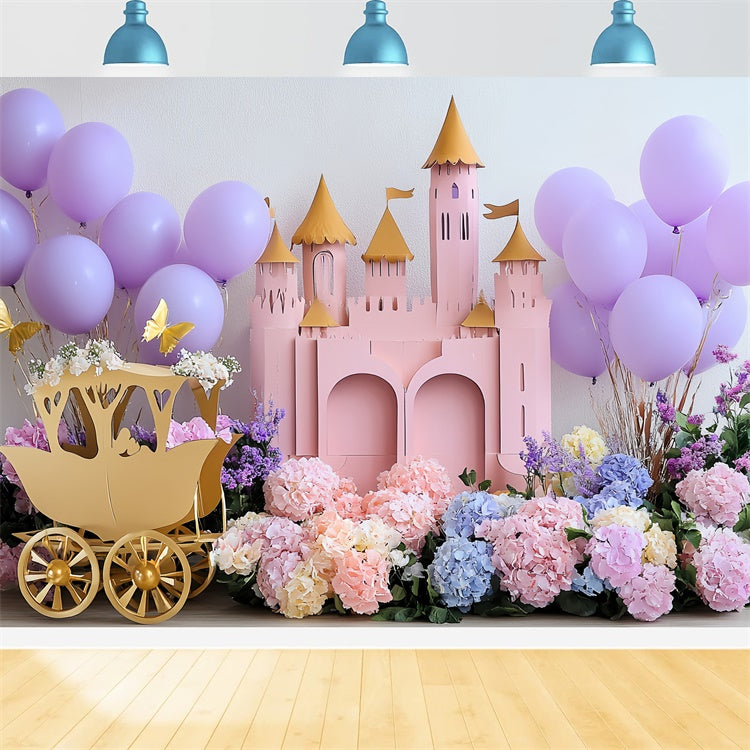 Castle Backdrops Blush Blossom Palace Kinder Backdrop CSH5-289