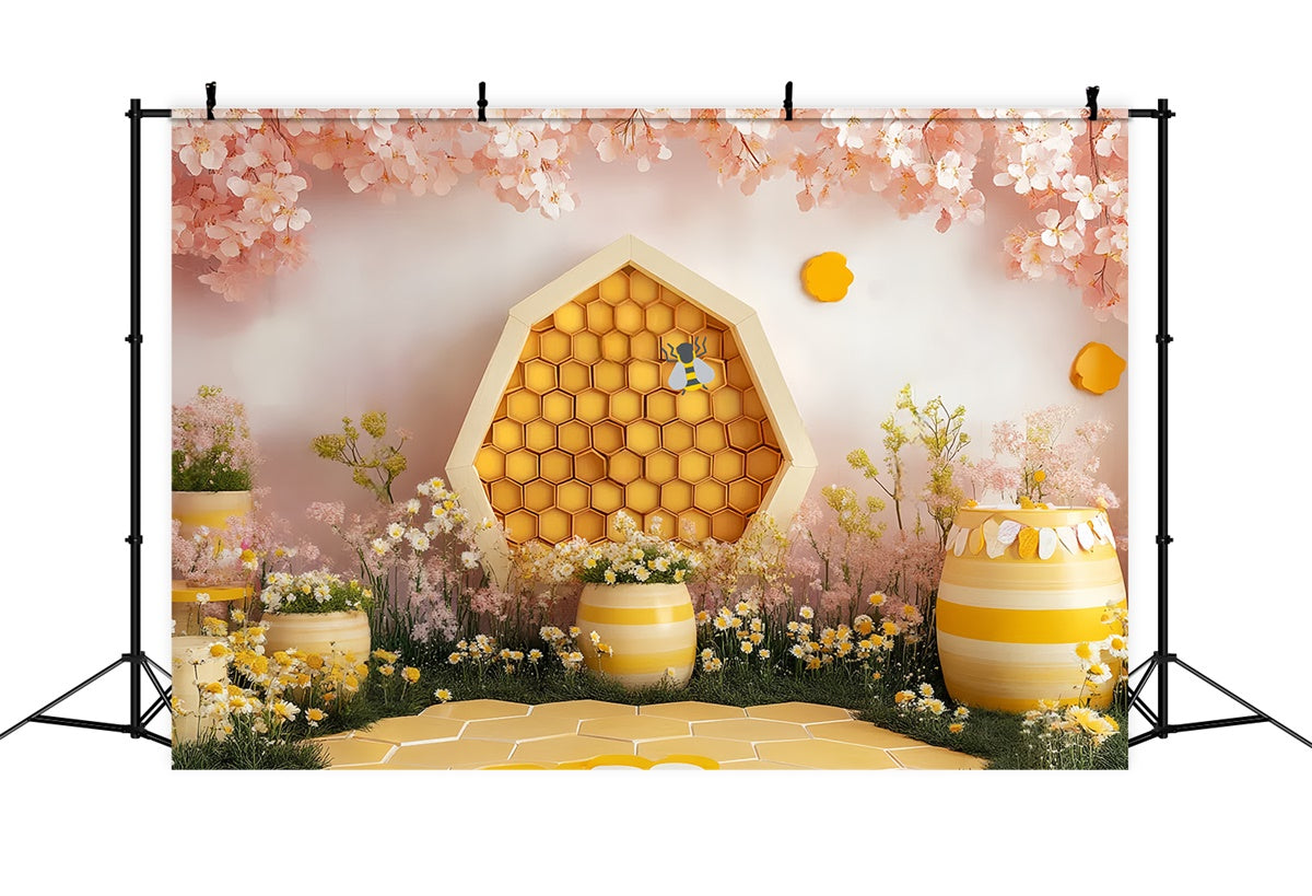 Kinder Backdrop Honigbiene Gänseblümchen Blüte Garten Backdrop CSH5-295