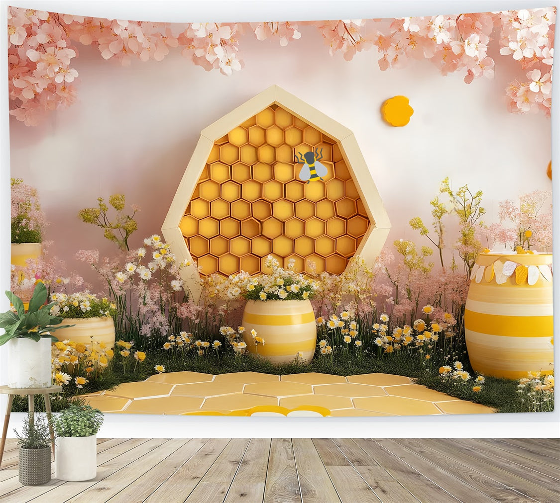 Kinder Backdrop Honigbiene Gänseblümchen Blüte Garten Backdrop CSH5-295