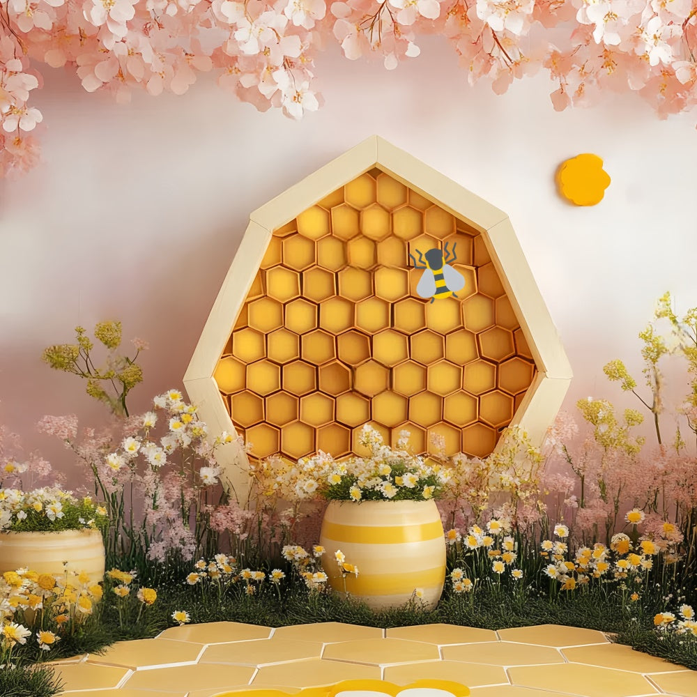 Kinder Backdrop Honigbiene Gänseblümchen Blüte Garten Backdrop CSH5-295