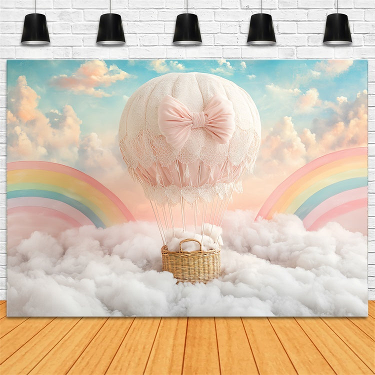 Kinder Backdrops Regenbogen Wolke Ballonfahrt Backdrop CSH5-298