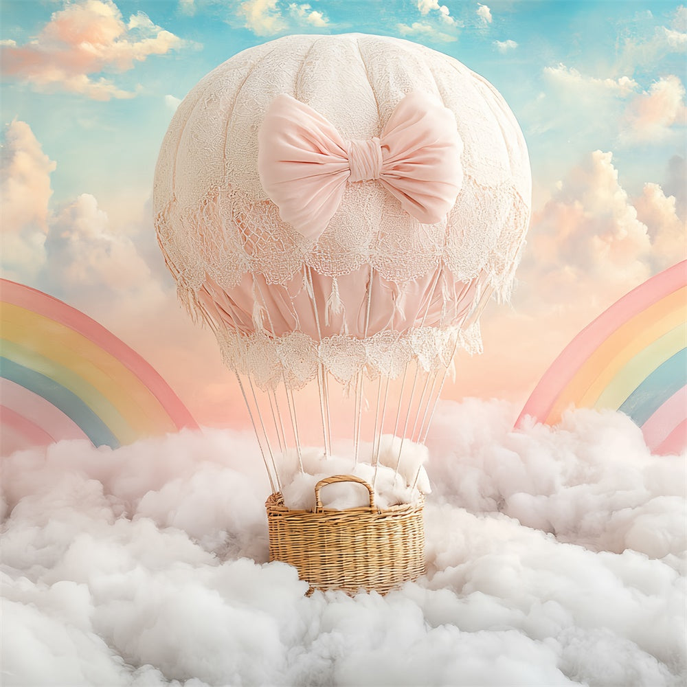 Kinder Backdrops Regenbogen Wolke Ballonfahrt Backdrop CSH5-298